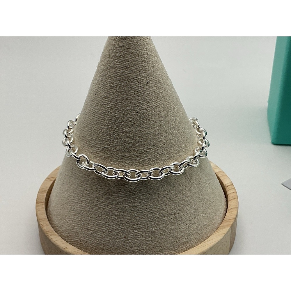 UltraFine 950 Silver Oval Rolo Link Adjustable Bolo Bracelet Italy J429704